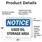 Signmission Used Oil Storage Area, 24 in W x Rectangle, Vinyl Decal OS-2PACK-NS-D-1824-L-16796 - alternate 4